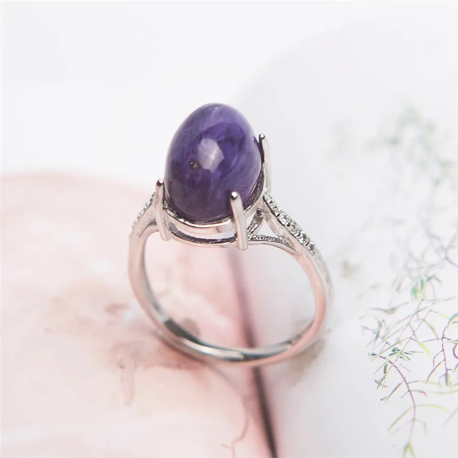 Регулируемый Размеры из натуральной фиолетовый Чароит Камень бисера Для женщин