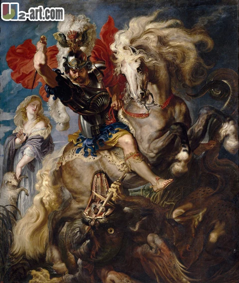 Картины на холсте (Rubens Saint George) украшение для дома изображение HD масляная живопись