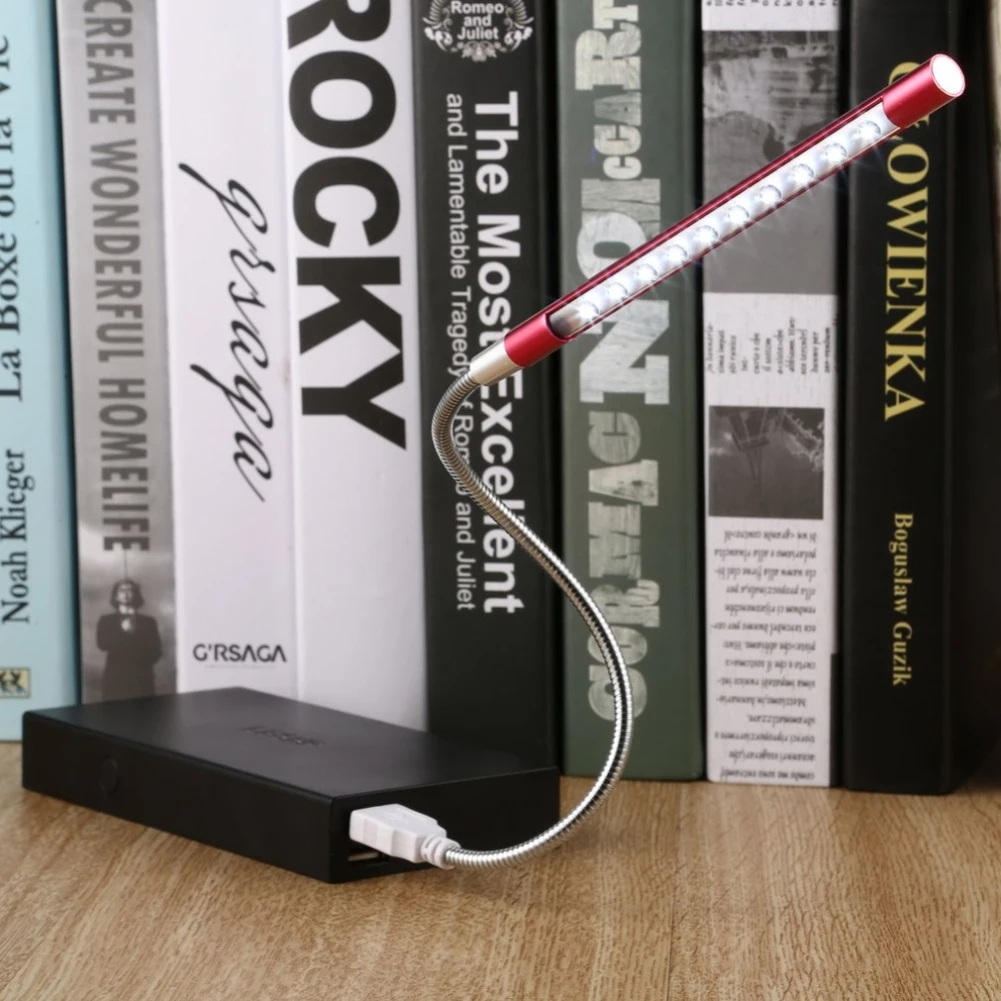 Металлический материал USB светодиодный светильник 10 светодиодный s гибкие лампы для чтения книг для ноутбуков ПК компьютер 6 цветов