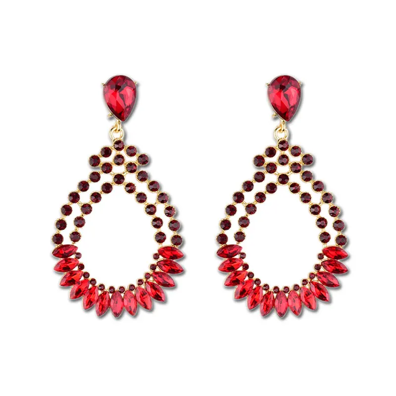 Винтажные полые серьги-капли воды 7 цветов камень кристалл Женские Ювелирные