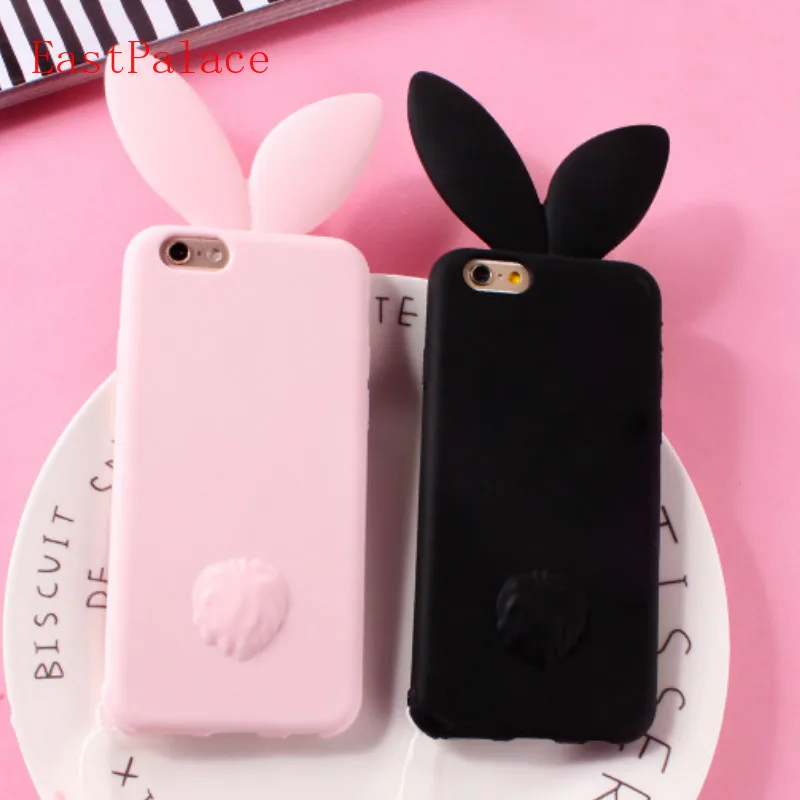 Для Iphone 8 7 чехол 3D Kawaii Кролик Большое Ухо силиконовый для Iphone7 Plus 6 S 6s plus телефонные