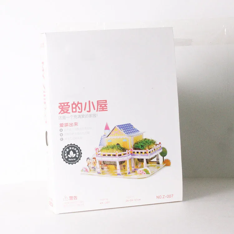 Поврежденный возврат 3D бумажный пазл с посадкой зеленая защита окружающей среды