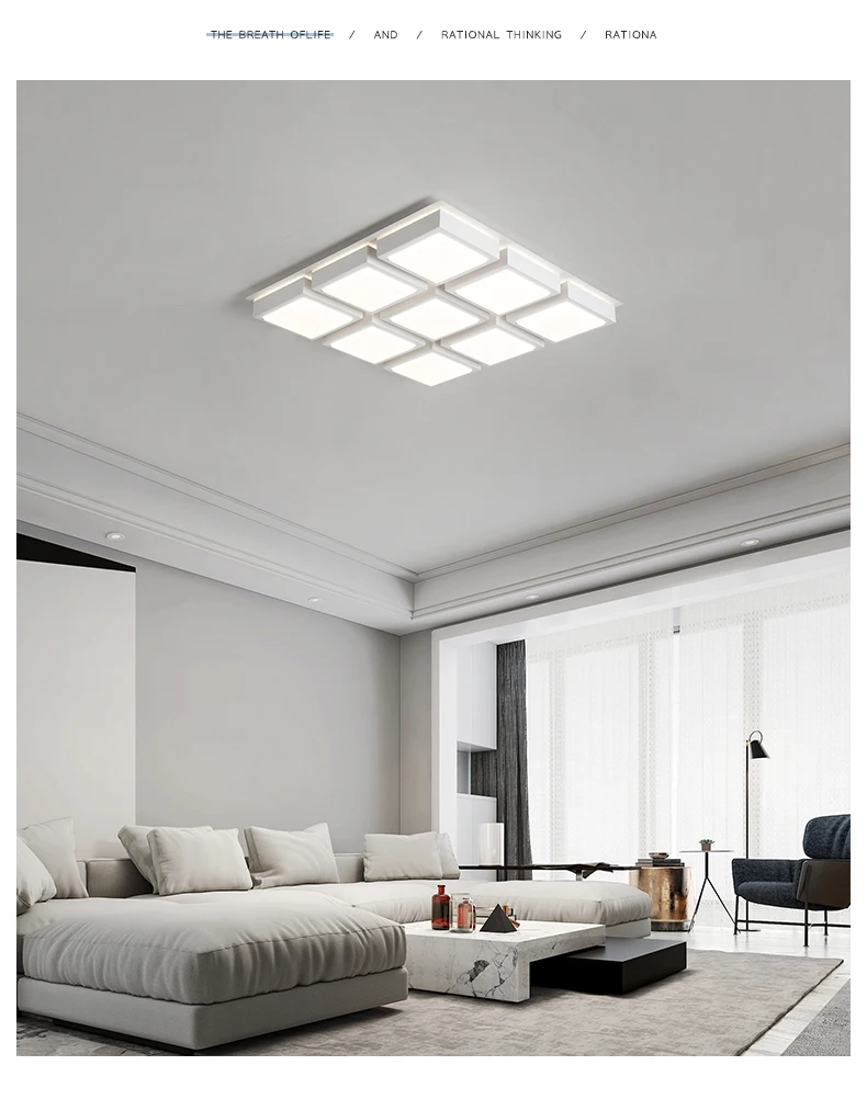 Living room lamp 2018 new simple modern bedroom atmosphere household led ceiling rectangular creative lamps | Лампы и освещение