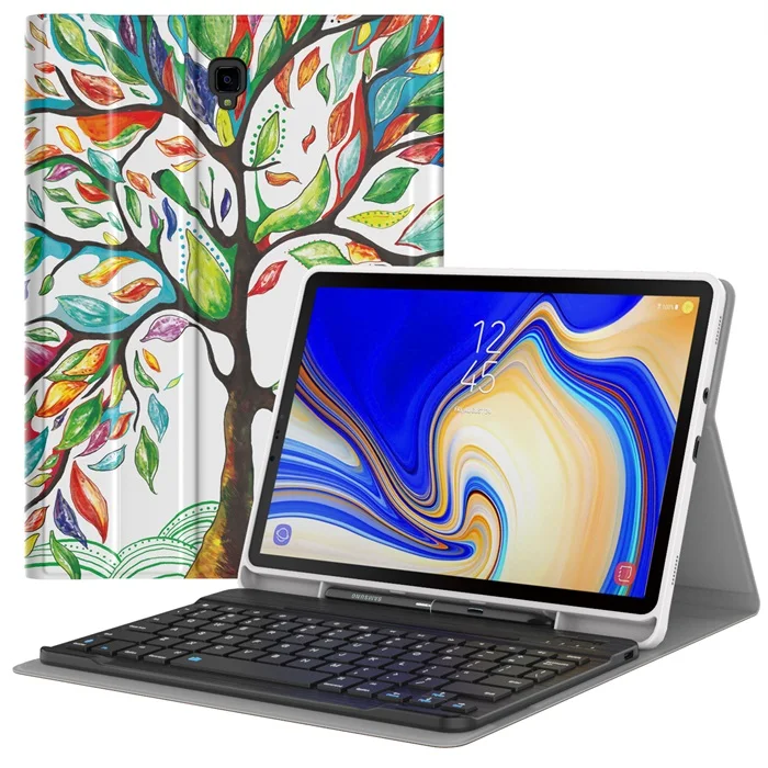 Чехол с клавиатурой MoKo для samsung Galaxy Tab S4 10,5, SM-T830 для планшета/T835, тонкий Чехол-книжка из искусственной кожи - Цвет: Lucky Tree