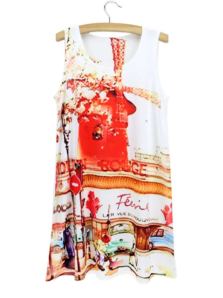Новинка 2015 Повседневное платье для девочек с рисунком Модный женский сарафан без