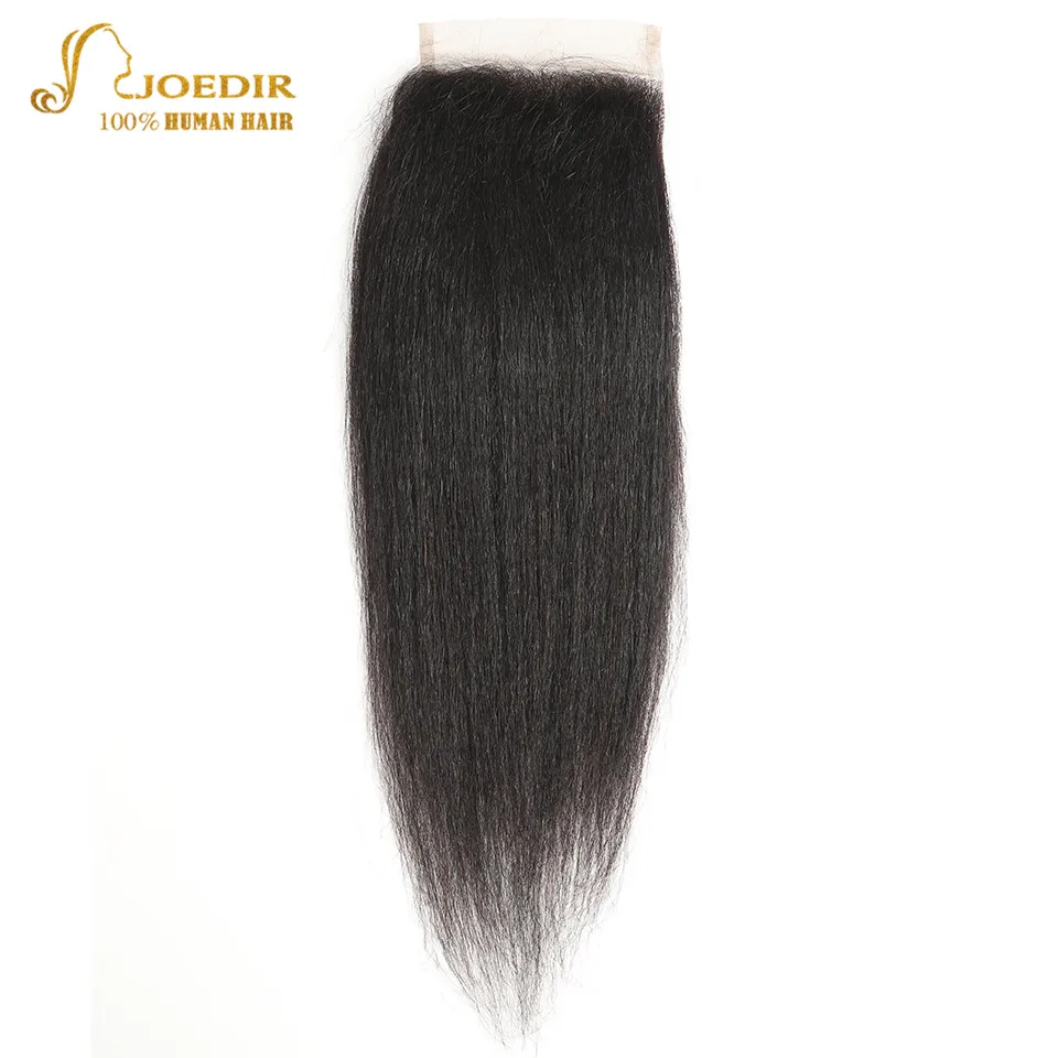 

Joedir Brazilian Yaki Straight Hair With Closure 100% Human Hair Weave 3 4 Bundles With Closure With Baby Hair Free Shipping
