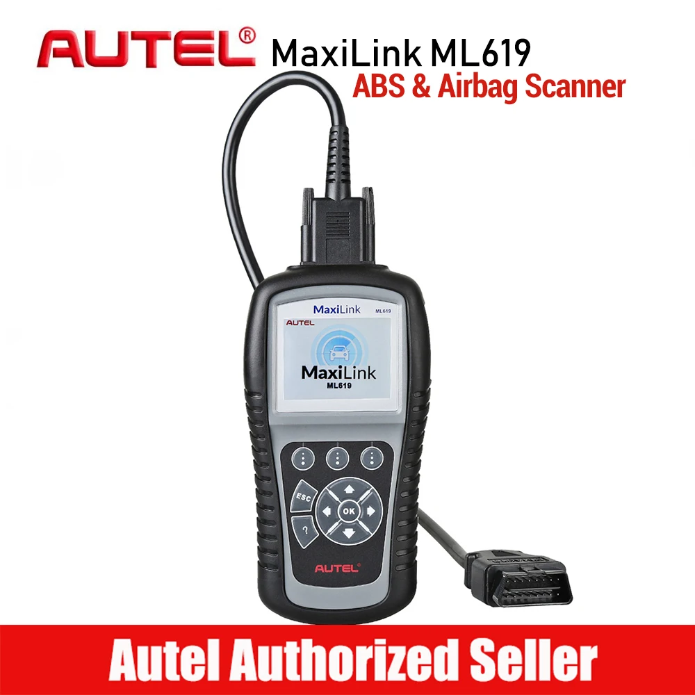 AUTEL MaxiLink ML619 ABS SRS сканер OBD2 считыватель кодов автомобильный диагностический