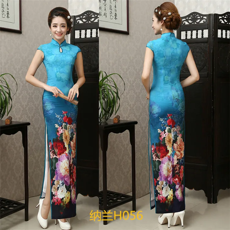 Традиционное современное китайское платье Ципао cheongsam свадебное платье для женщин летнее женское длинное красное зеленое черное размера плюс шелк
