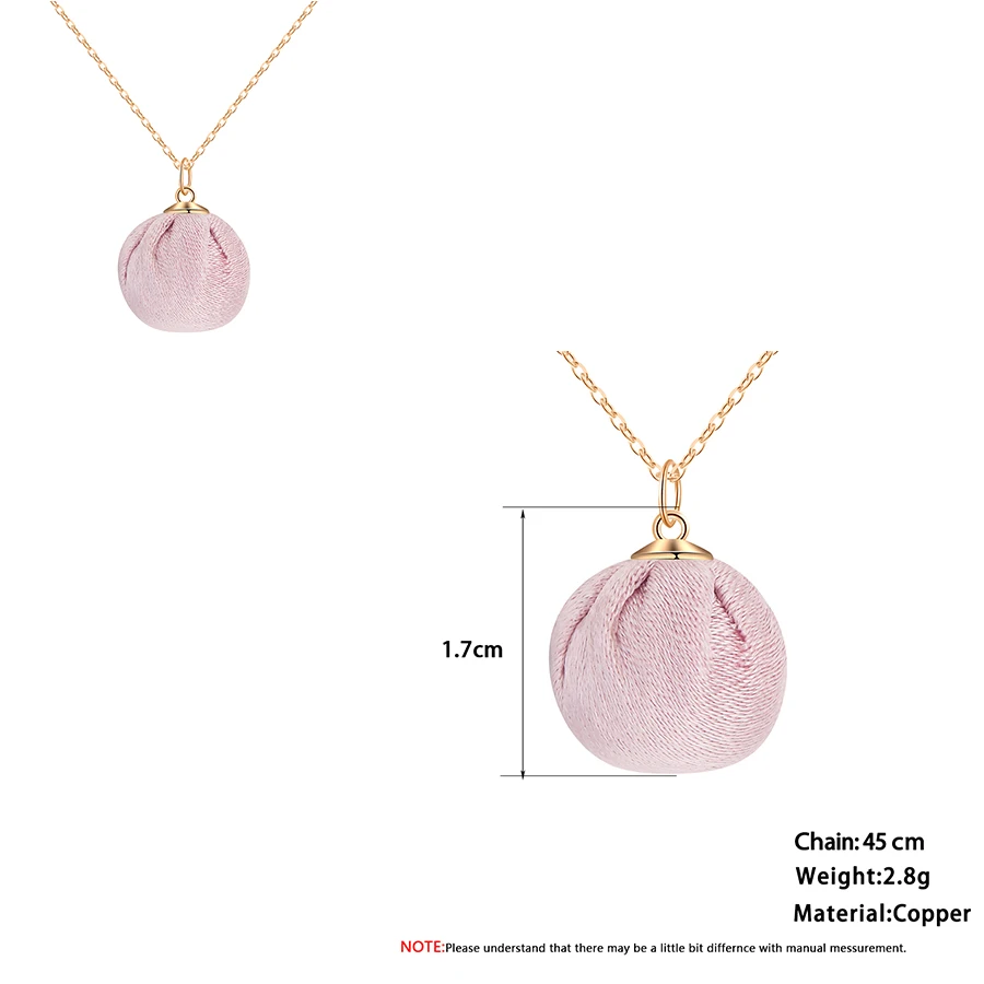 CHENGXUN Women Fashion Necklace Colorful Print Cloth Ball Pendant Choker Metal Chain for Girls Party Decoration | Украшения и
