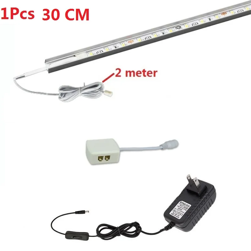 1 Pcs 30CM Светодиодный Стекло полка под шкаф светильник s Стекло край задняя сторона светильник 30/40/50 см Зажим лампа витрина лампы ликер полки Декор - Цвет: 1 Pcs 30CM