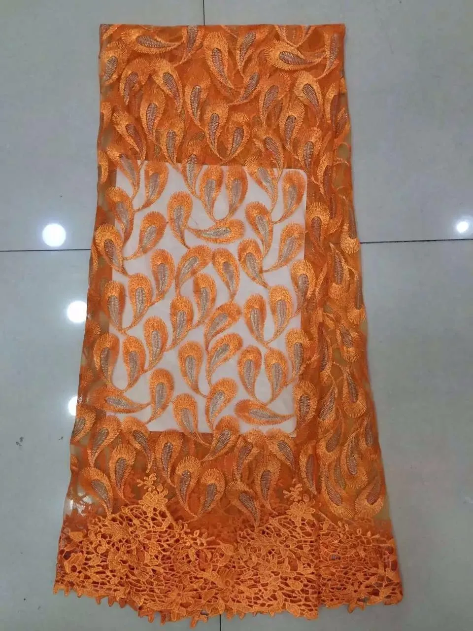 2016 Новый Дизайн Розовый Павлиньи перья pattern Французский Кружевной ткани Для