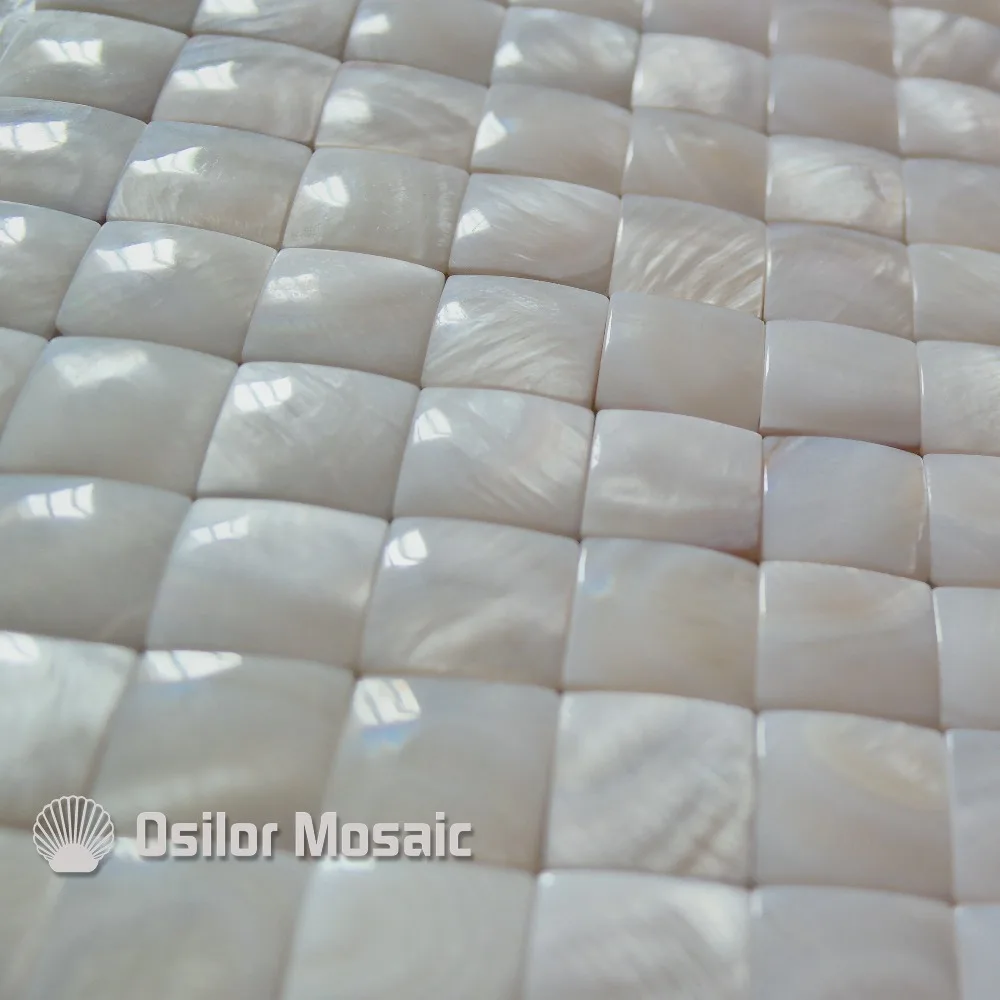

pure white color natural Chinese freshwater shell convex seamless mother of pearl mosaic tile for bathroom decoration wall tile