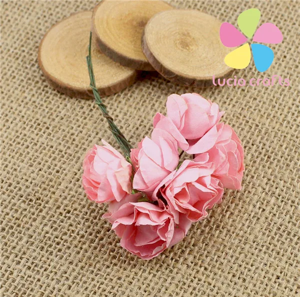 C13 Pink 2 36pcs Lucia ремесла тутового бумажный цветок роза букет/проволочный стебель свадебный цветок A0202 - Цвет: C13 Pink 2 36pcs