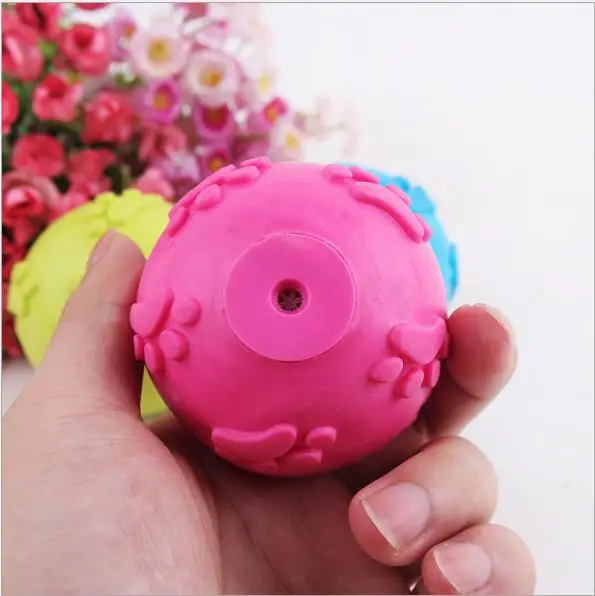 6 см резиновые питомцы игрушечные собаки мяч-пищалка игрушки полые с дизайном в