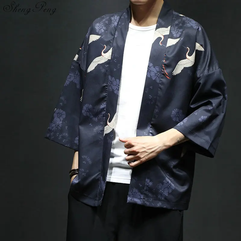 Yukata haori мужское японское кимоно кардиган мужской костюм самурая одежда куртка
