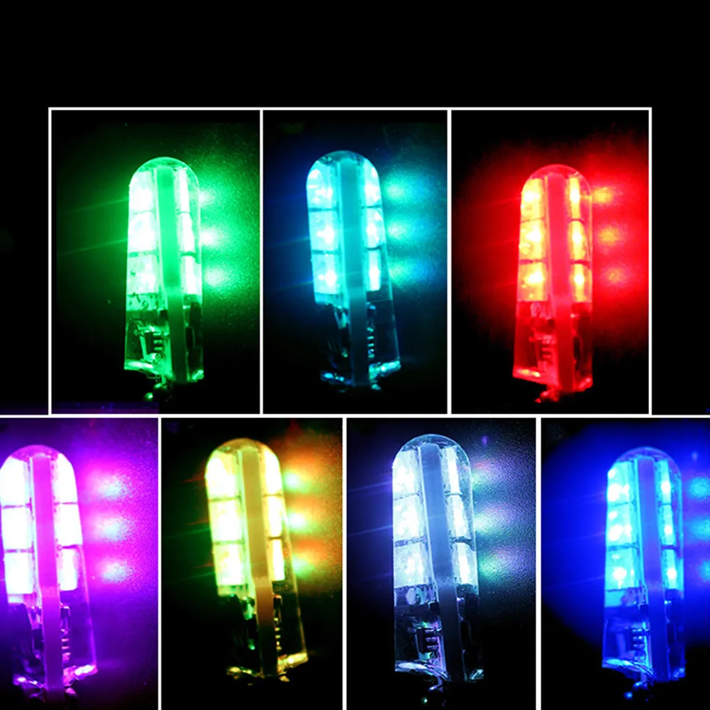 2 x T10 5050 силиконовый 6 SMD дистанционного Управление RGB светодиодный автомобильный