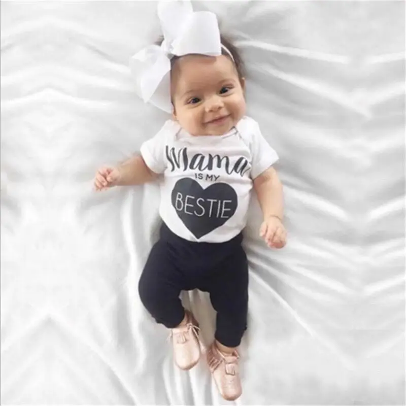 2019 летние детские Для мальчиков и девочек комплект одежды с буквенным принтом