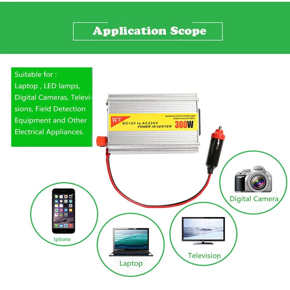 300 Вт автомобильный инвертор модифицированная Синусоидальная волна Dc 12 В к Ac 110 220