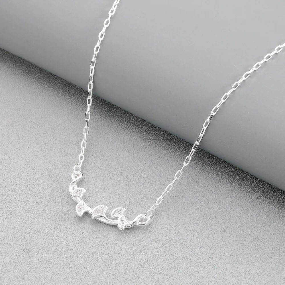 QIAMNI Gingko Leaves Blossom Chain Pendant Necklace Birthday Gift Apricot Flower Branches Chokers for Women Jewelry | Украшения и