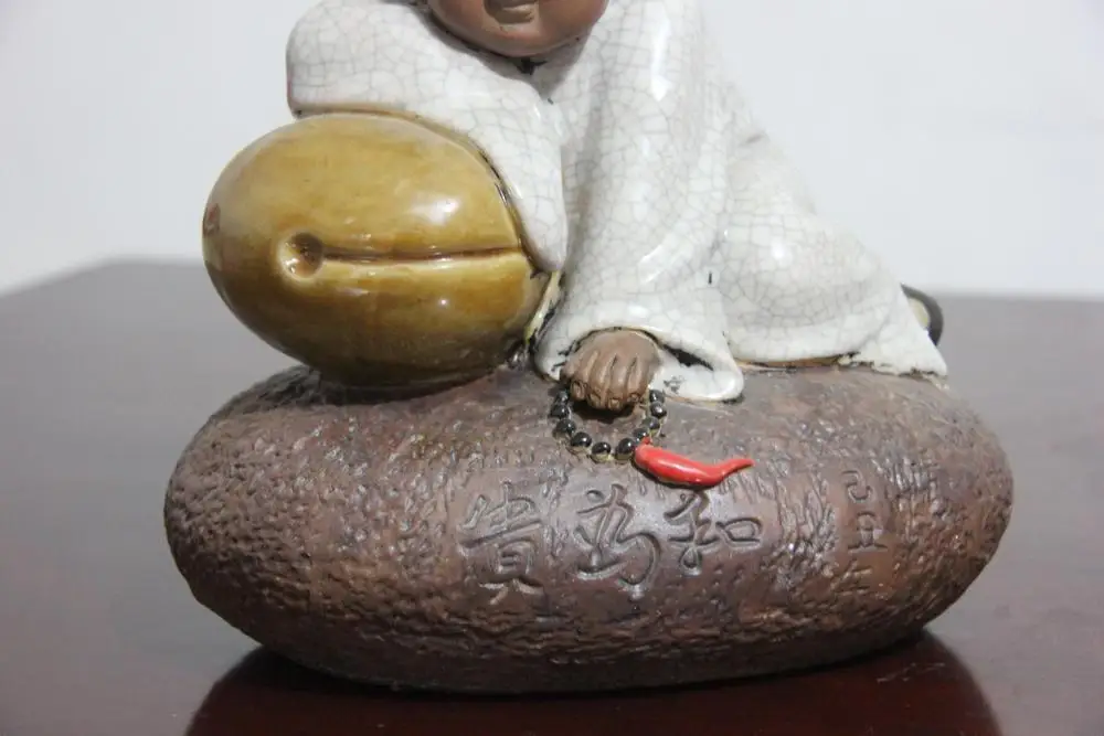 China pottery porcelain Muyu pillow to sleep Buddhist Little monk Buddha Statue | Дом и сад