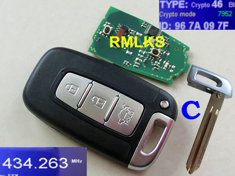 Автомобильный смарт ключ RMLKS для Hyundai I30 I45 Ix35 Genesis Equus Veloster Tucson Sonata Elantra|for hyundai key|elantra