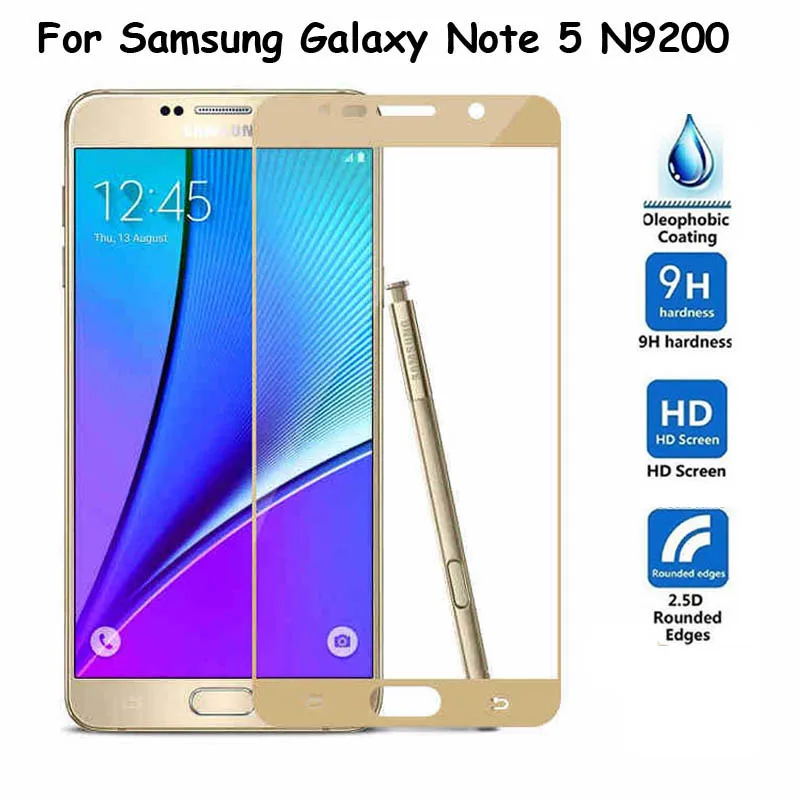 Закаленное стекло с полным покрытием для Samsung Galaxy Note 5 Note5 N9200 тонкая