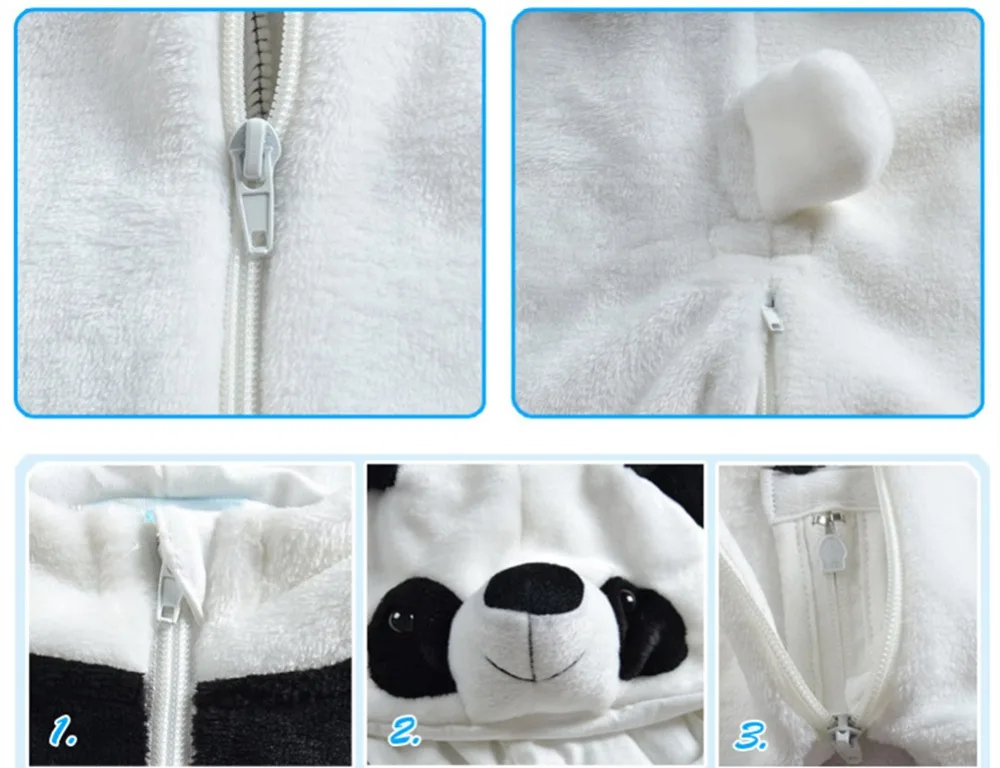 Douchow/детский зимний комбинезон с милым животным пандой для маленьких девочек и