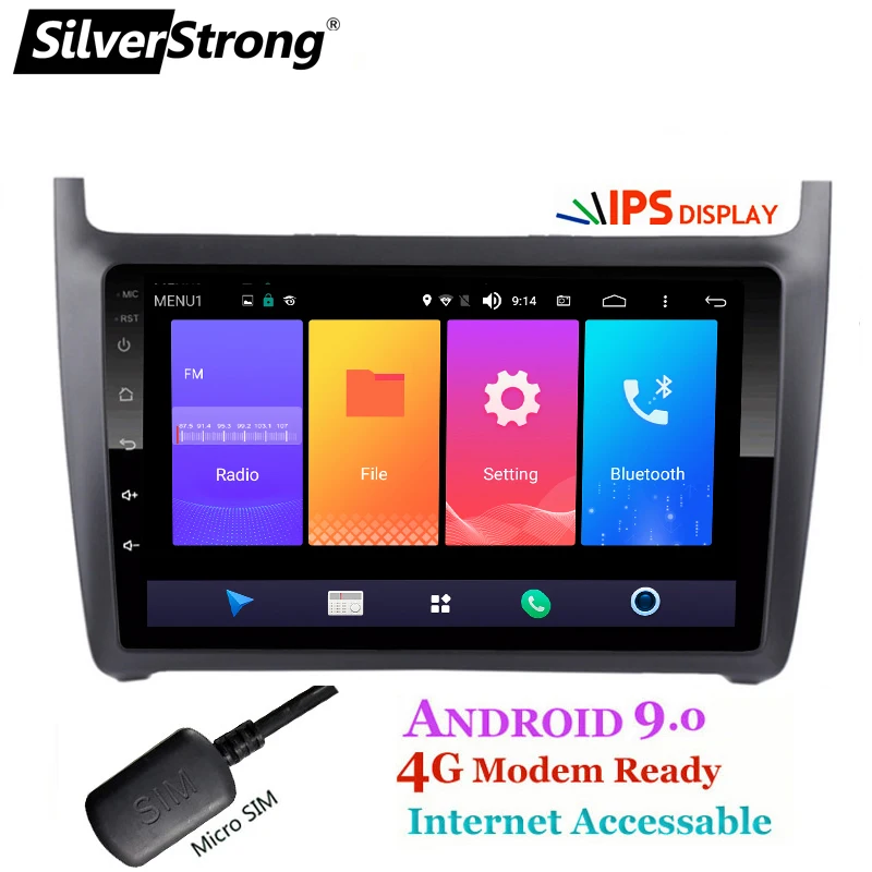 SilverStrong ips Android9.0 4G Автомобильный gps радио для VolksWagen Polo Новый Android 9 0 2009 2010 2012 2013 2014 2015
