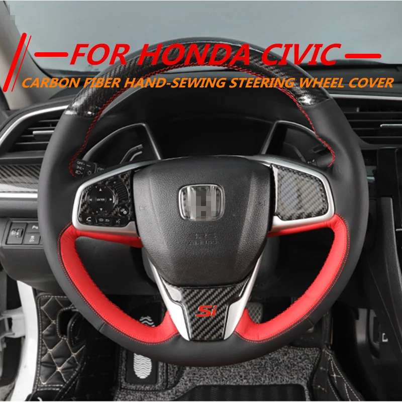 Чехол рулевого колеса автомобиля для Honda Civic 10th 2016 2017 2018 38 см ручной работы DIY микро