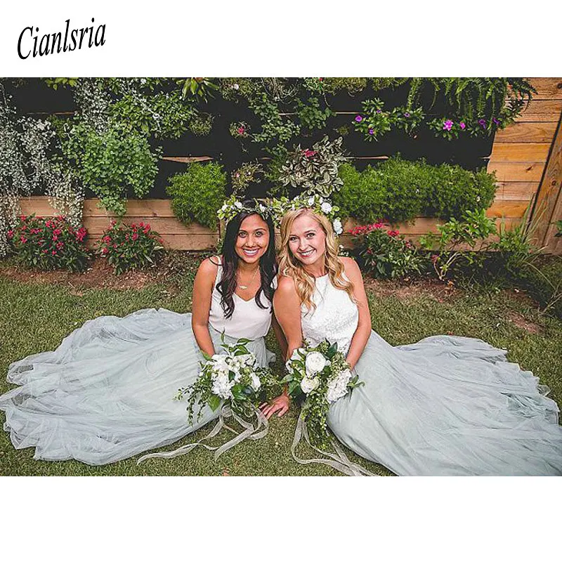 Лидер продаж длинная Тюлевая юбка Платья для подружек невесты трапециевидная до