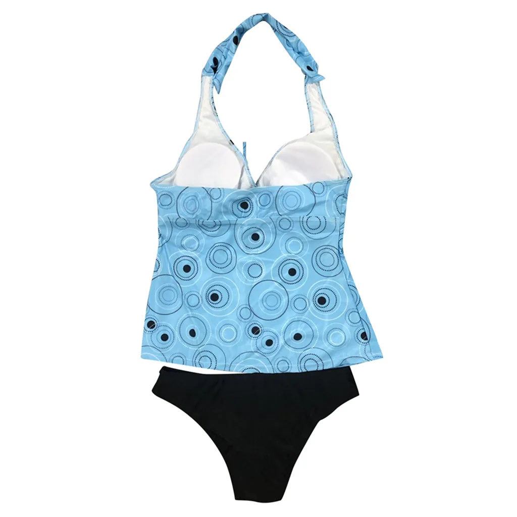 Two Piece Tankini Swimsuits Women Bathing Suit Halter Sexy girls Monokini Swimwear Brazilian High Waist Bikini Sets Padded | Спорт и
