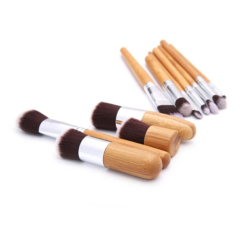 11 шт. Новые кисти для основы мягкие бамбуковые практичные Кабуки набор кистей