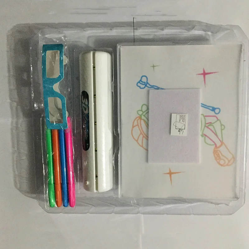 Креативное образование 3D эффект Магия Портативный Sketchpad чертёжные доски с динозаврами космический эффект очки ручки детские игрушки