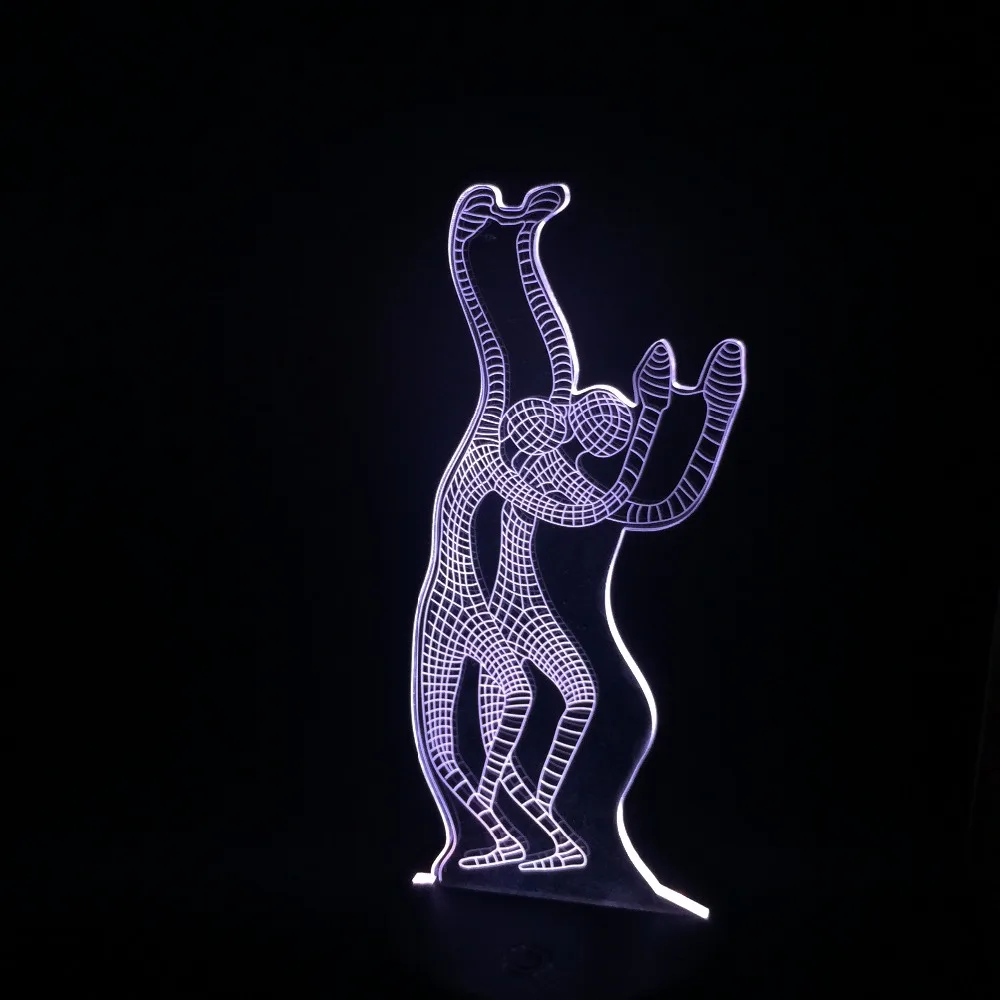 Amore Новинка 2018 домашний декор Йога Танцы 3D лампа ночник Светодиодная USB