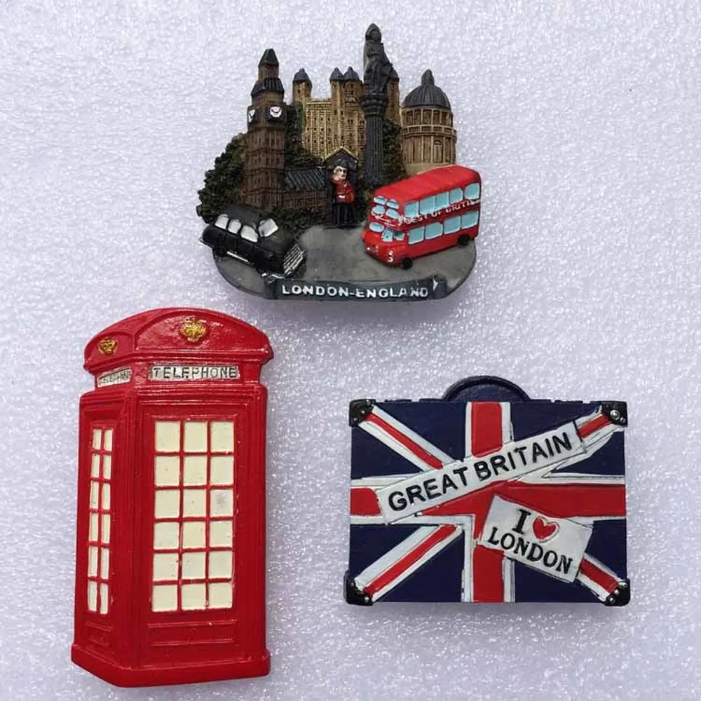 

Great Britain London Landmarks 3D Resin Fridge Magnets Tourist Souvenir Home Decoration Refrigerator Magnetic Stickers