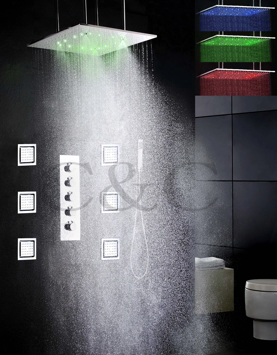 Большой распылитель воды в ванную комнату и набор дождевых смесителей для душа 20
