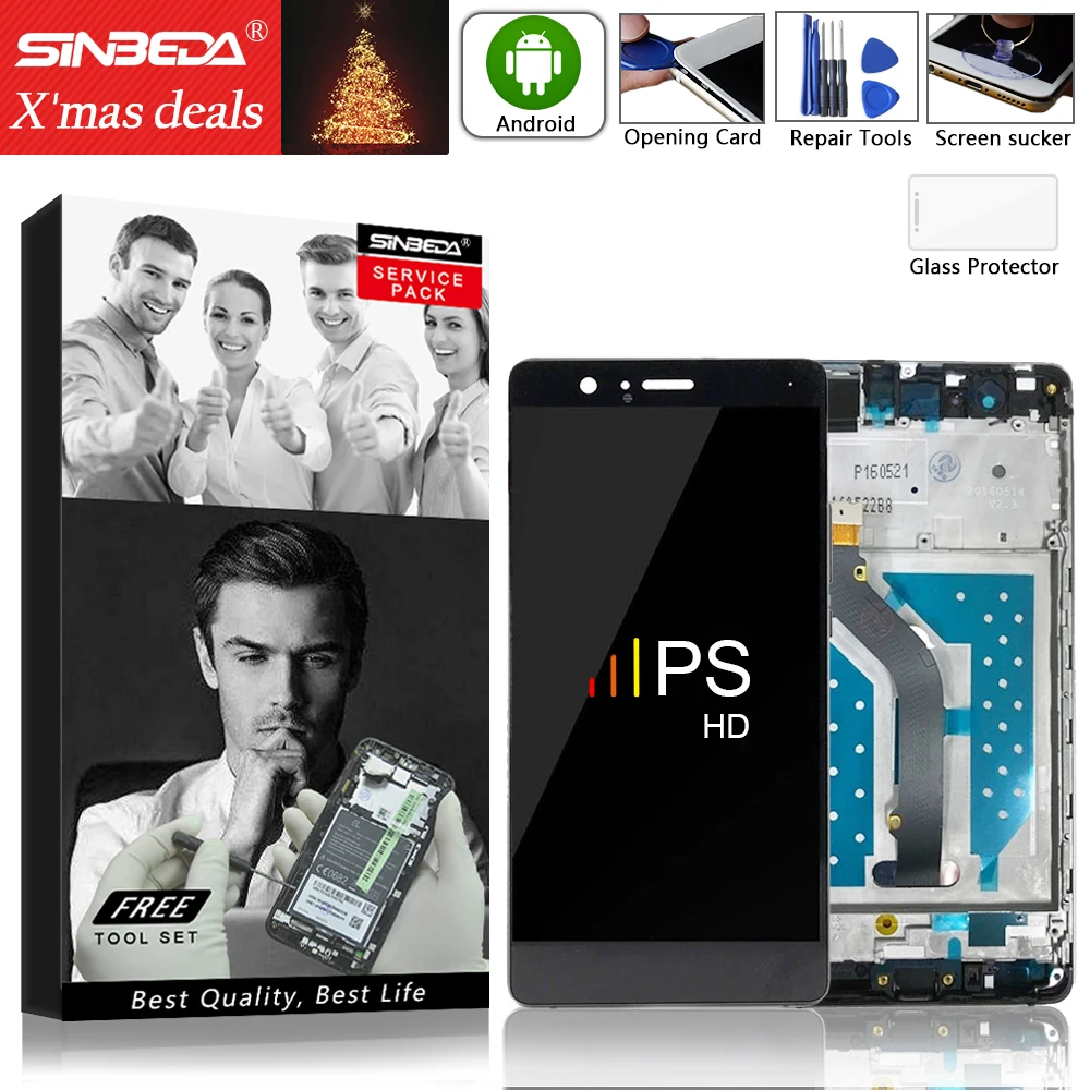 Sinbeda LCD Pantall для Huawei P9 Lite/G9 VNS L21 L22 L23 L31 ЖК дисплей кодирующий преобразователь