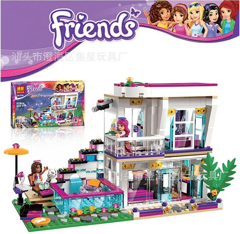 Bela Friends Series Livi's Pop Star House Building Blocks Compatible With LegoNGLY Andrea mini-doll figures Toy 41135 | Игрушки и