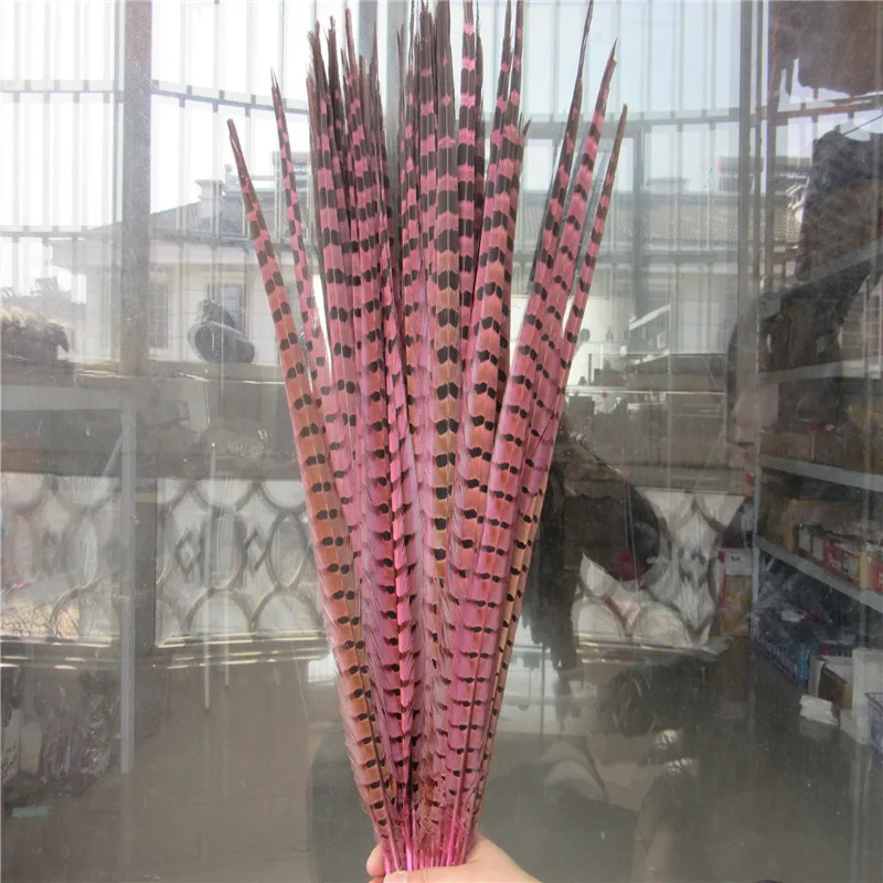 Pink YY-tesco 50 шт./партия перья из хвоста фазана 20-22 дюймов 50-55 см ювелирные украшения Свадебные украшения Натуральный Крашеный Красный перо фазана - Цвет: Pink