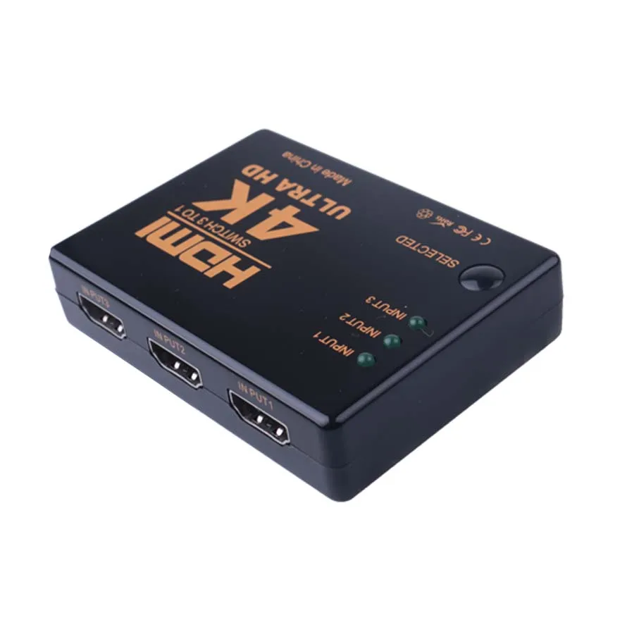 Elistooop HDMI коммутатор разветвитель 4K * 2K 3D Mini 3 порта переключатель в 1 выход порт
