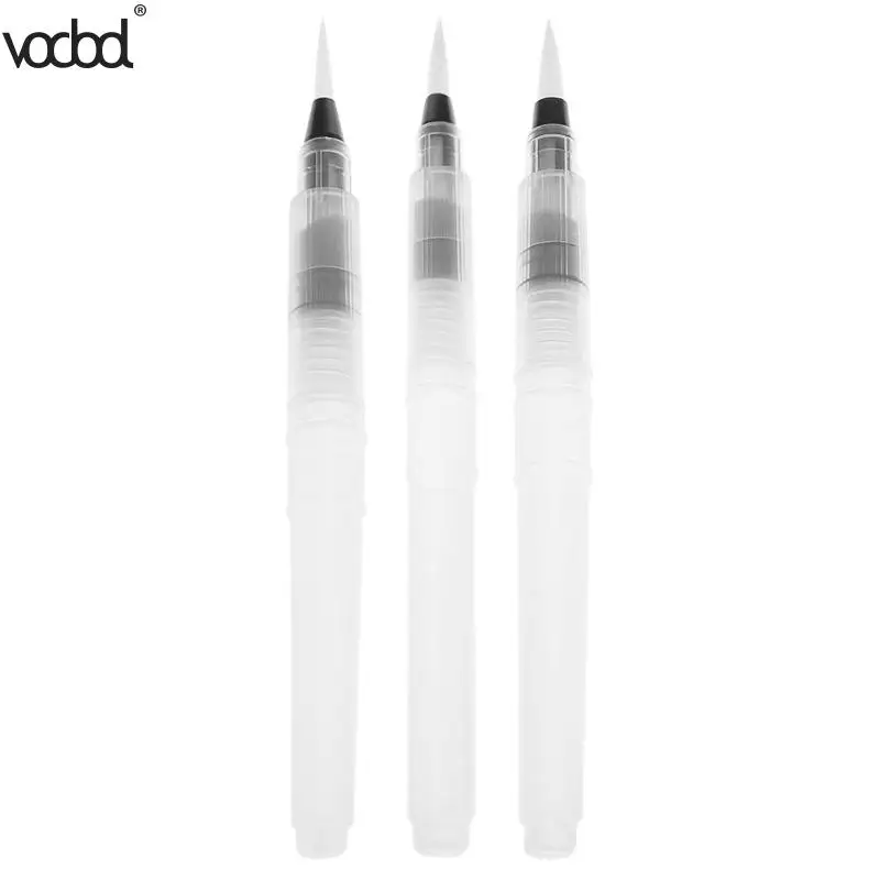 3pcs 15.5cm Новая нейлоновая кисть для волос, чернила, водная ручка, пластиковая ручка, водопроводная водяная кисть Акварельная каллиграфия, ручки для рисования, товары для рукоделия 8 видов стилей - Цвет: 3pcs 15.5cm