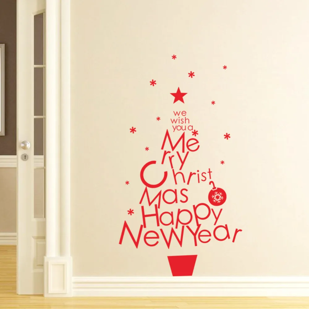 Наклейка на рождественскую елку 2017 горячая Распродажа английская веселая