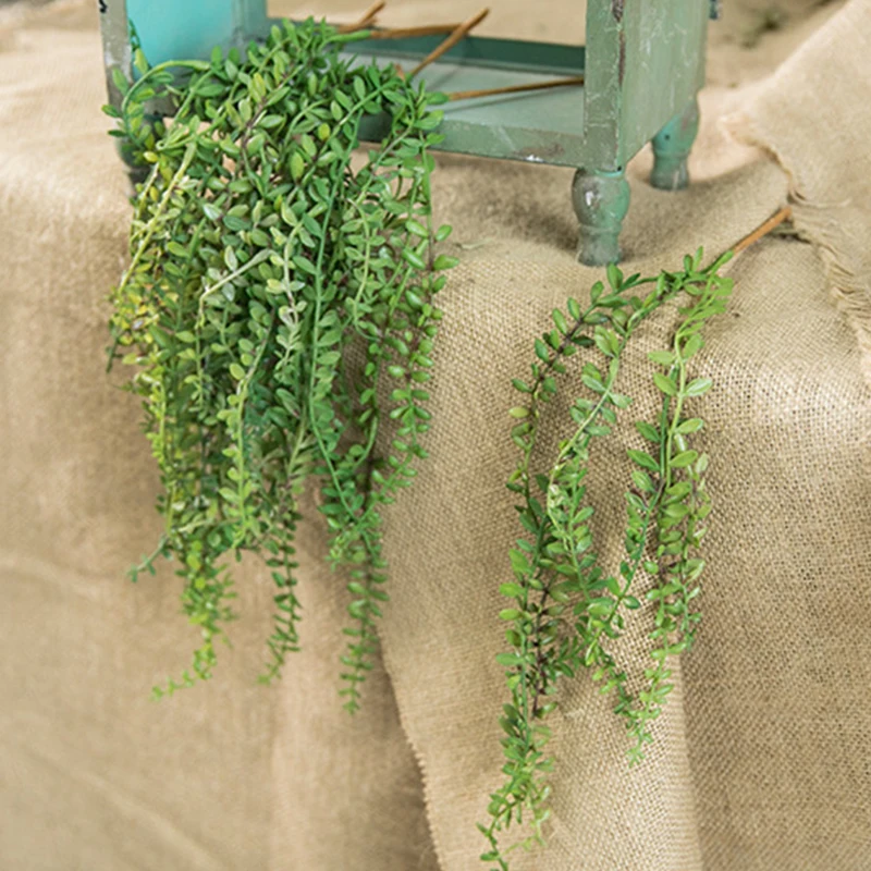 Искусственные суккуленты лоза моделирование мини Senecio Radicans суккуленты поддельные цветочный горшок домашний Свадебный декор высокоискусственное растение