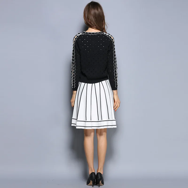 New Brand Fashion Cardigans Women 2018 Autumn Winter Hollow Out Knitting Long Sleeve Casual Black White Knitted Sweater Cardigan |