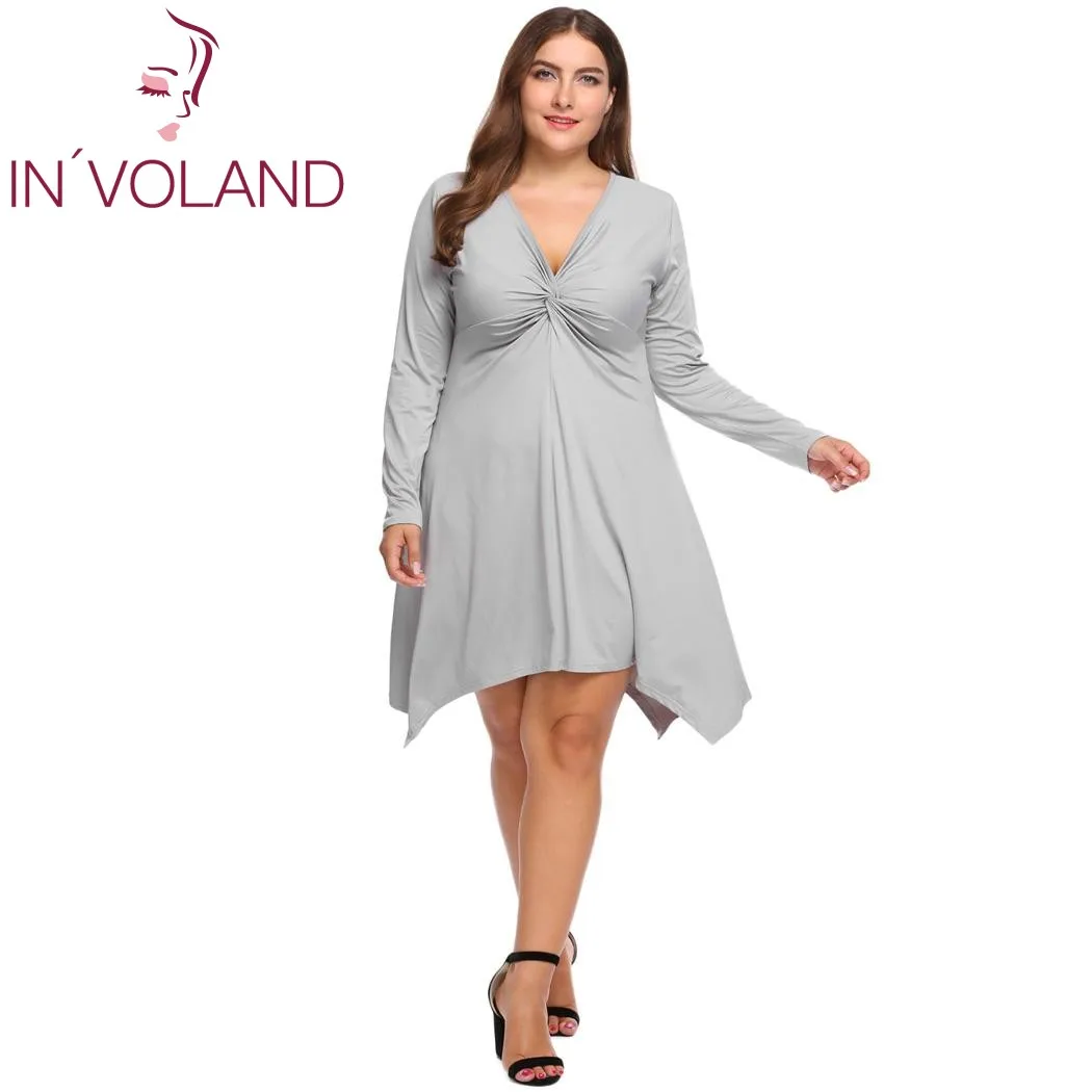 IN'VOLAND/женское винтажное платье большого размера L 4XL сексуальное с v образным