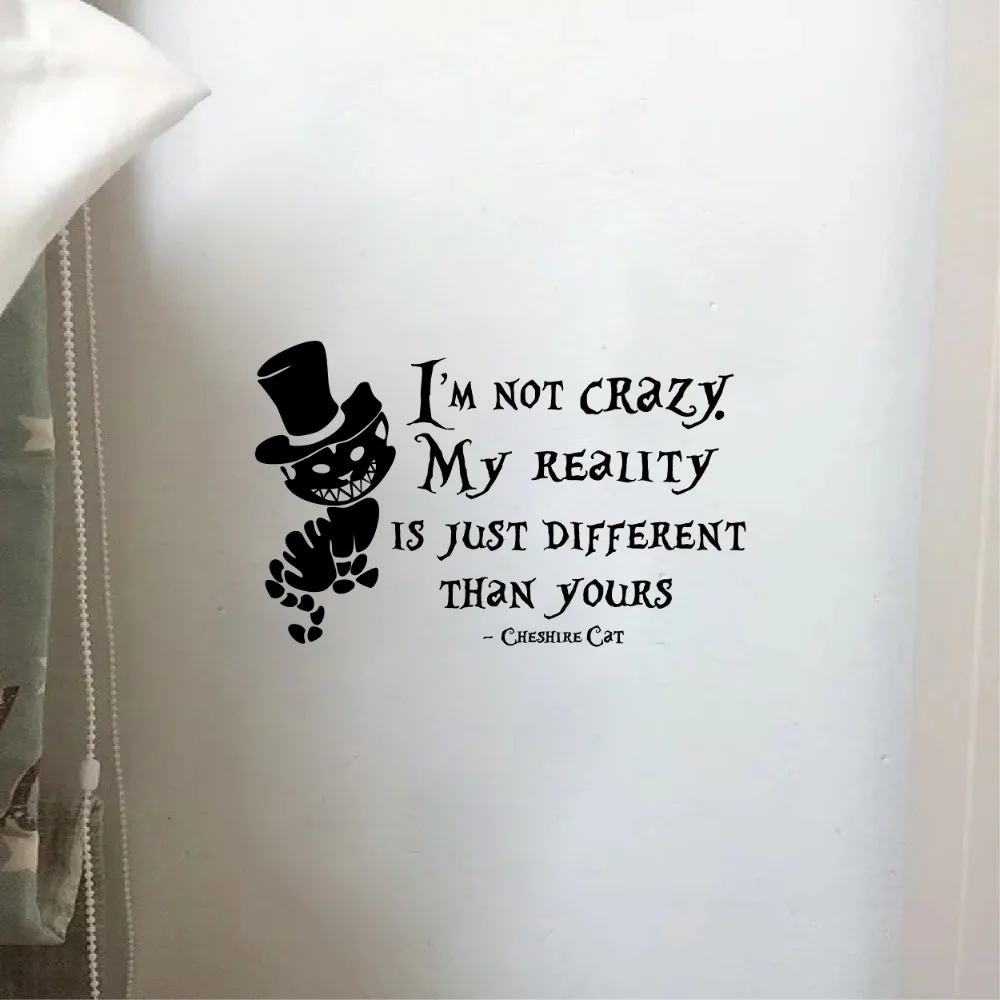 Настенные наклейки с котом Я не безумный Alice In Wonderland Виниловые настенные в