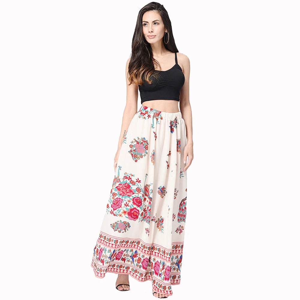 Женские сексуальные юбки חצsummer Summer rorokken jupe femme Boho макси с цветочным принтом
