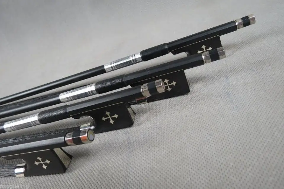 

4pcs professional black Carbon fiber 4/4 violin bow,black hair