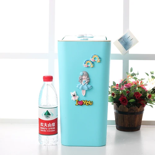 Girl 12L pressing 8л/12л hello kitty мусорный бак с крышкой прокатки и прессования типа кухня гостиная ванная комната хранение мусора корзина пластиковый мусорный бак - Цвет: Girl 12L pressing