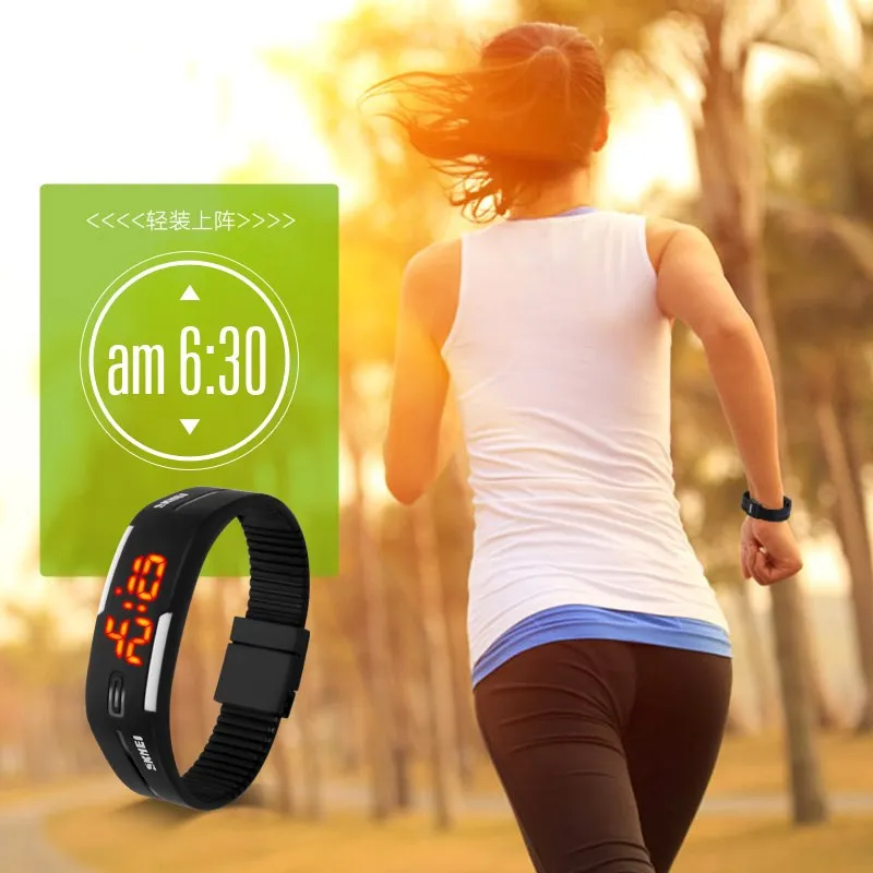 Мужские и женские часы Гладкий минималистичный LE смарт дисплей цифровые